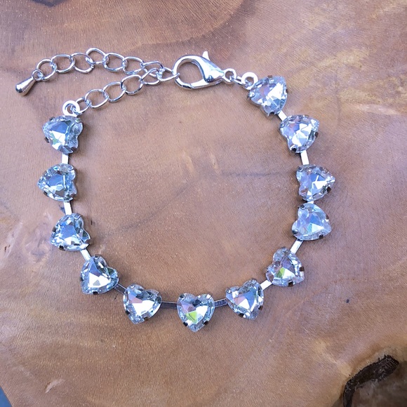 Crystal Heart Tennis Bracelet - Picture 1 of 5